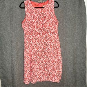 Orange and white summer cocktail dress